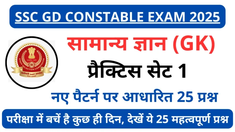 SSC GD 2025 GK Practice Set-1